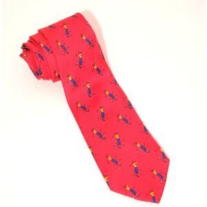 Vintage Polo Ralph Lauren Tie Mens 59 in Golfer Print Rare 100% Silk Handmade